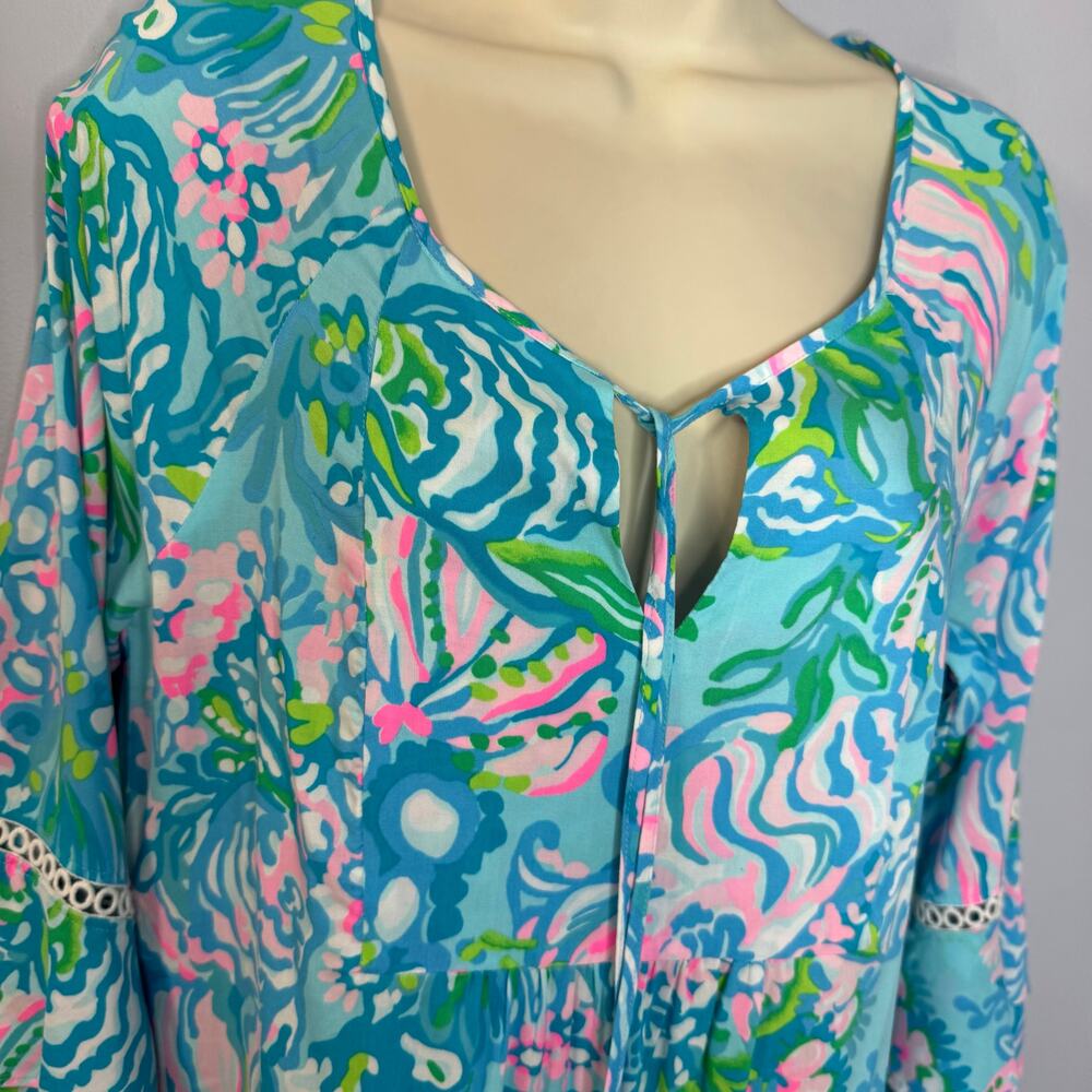 Lilly Pulitzer Azita Tunic Dress in Blue Ibiza Aqua La Vista Beach Vacation Sz S - Picture 10 of 12